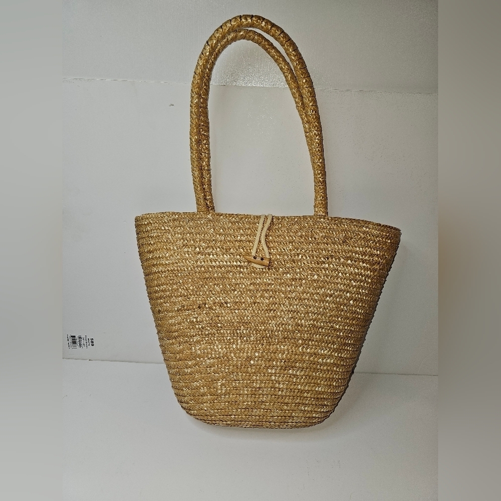 Straw Tan Woven Tote Bag
